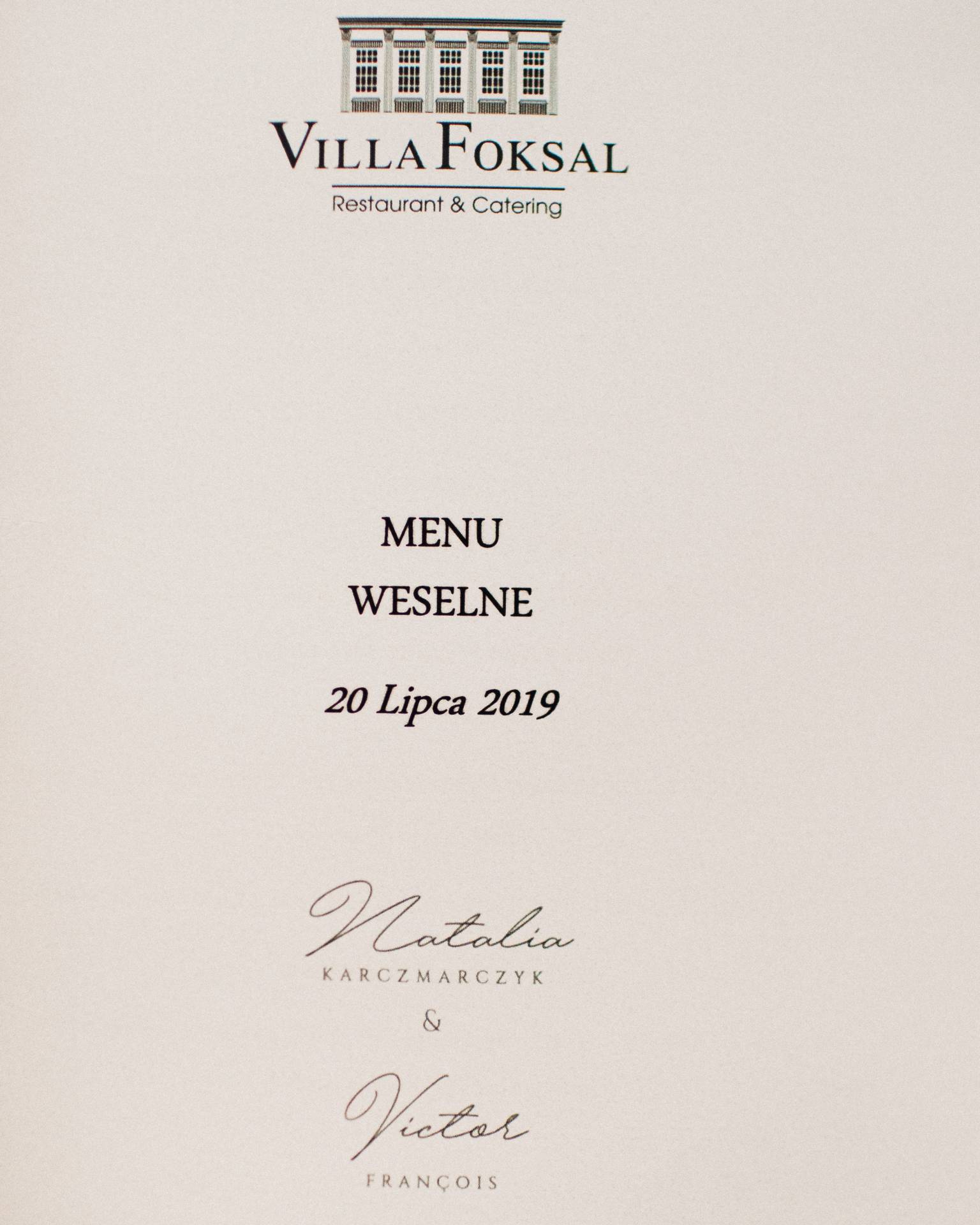 villa foksal menu